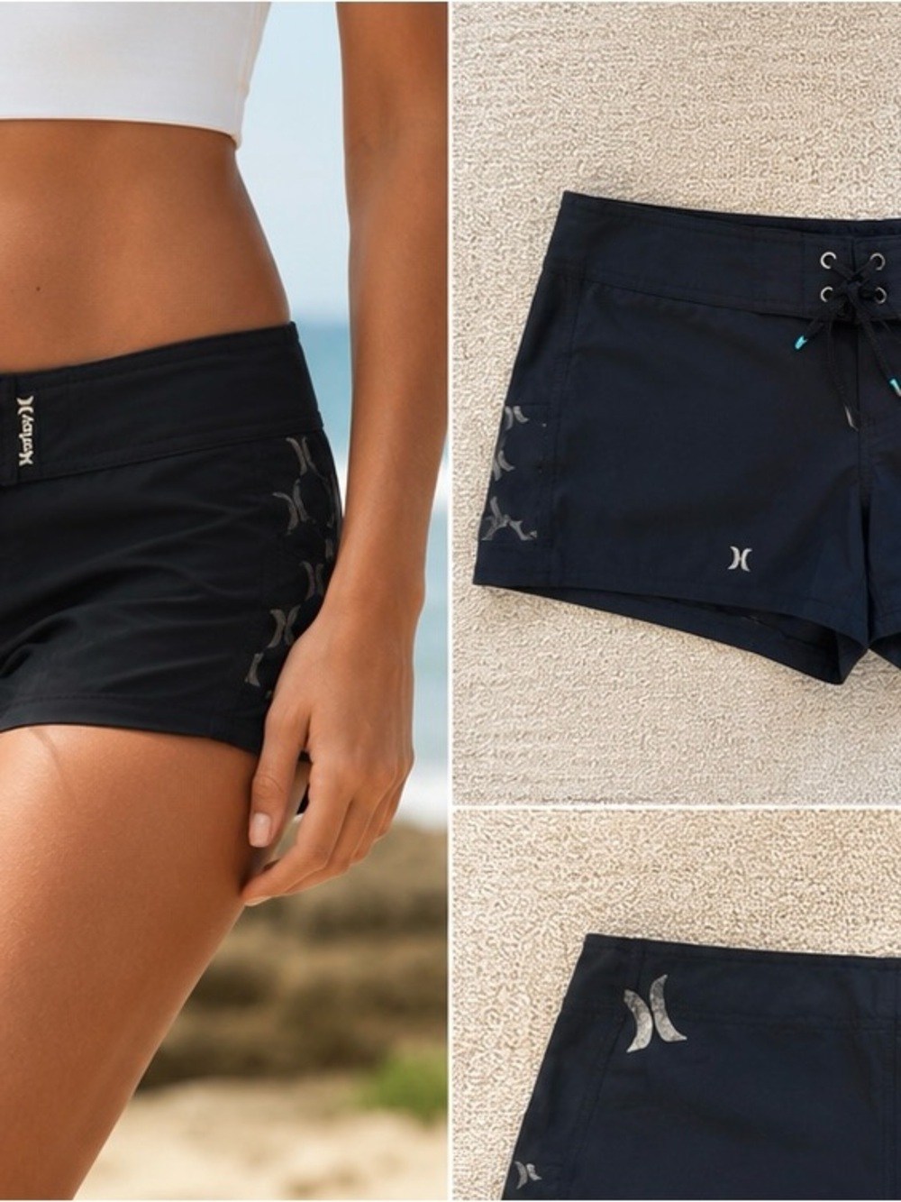 Hurley Black Swim Board Shorts. Y2K. Size 5